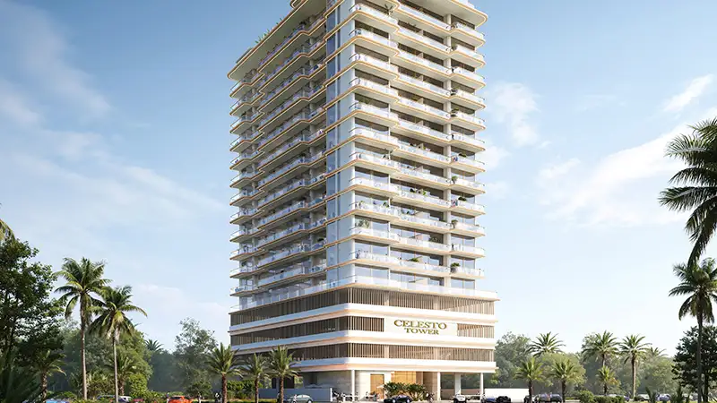 Celesto Tower by Tarrad Development — off plan in Dubai Land Residence Complex (DLRC)