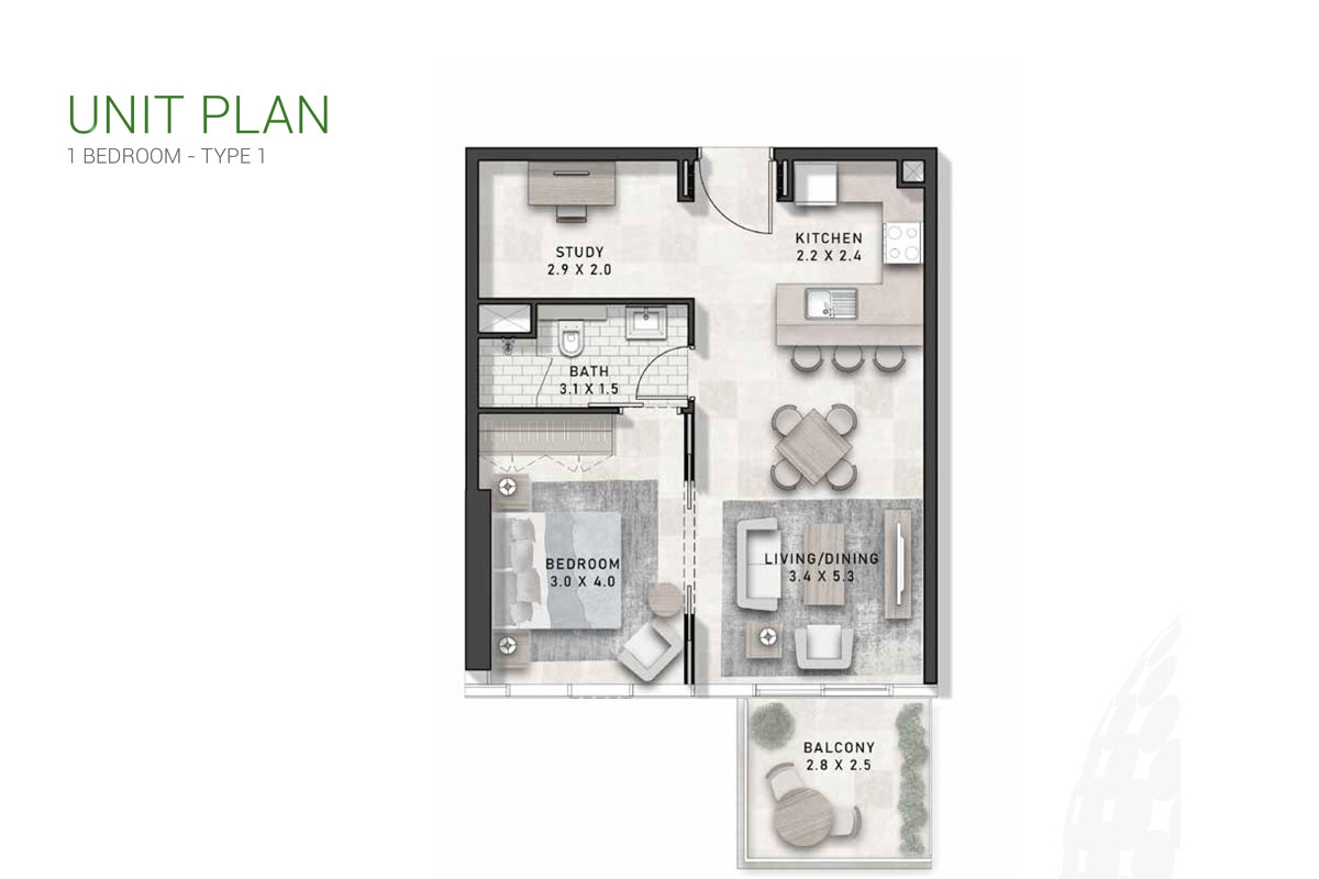 Damac Golf Gate floor plan 1