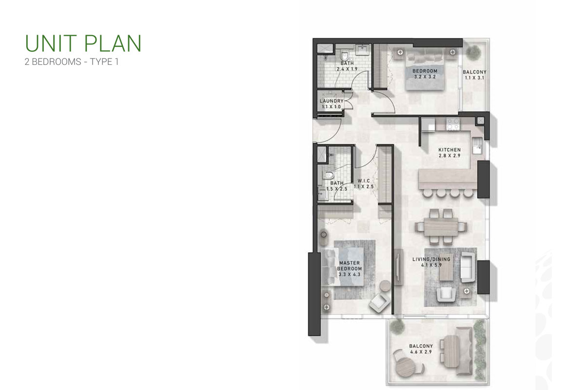 Damac Golf Gate floor plan 3