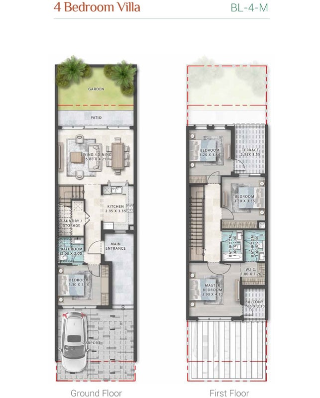 Portofino at Damac Lagoons floor plan 2