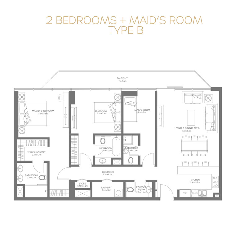 Louvre Abu Dhabi Residences floor plan 3