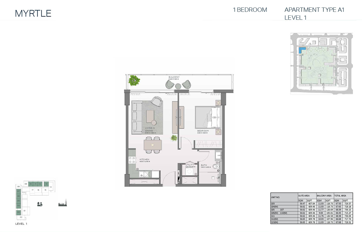 Myrtle at City Walk floor plan 1