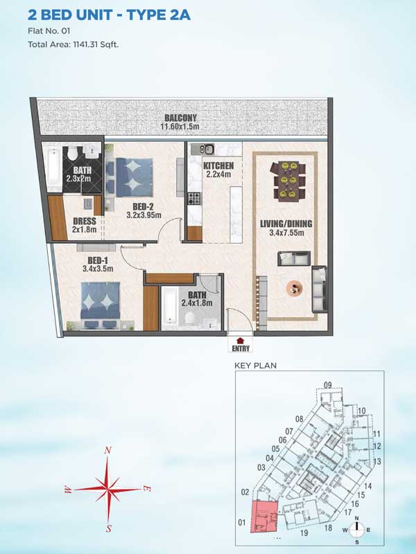 Bayz Apartments floor plan 3