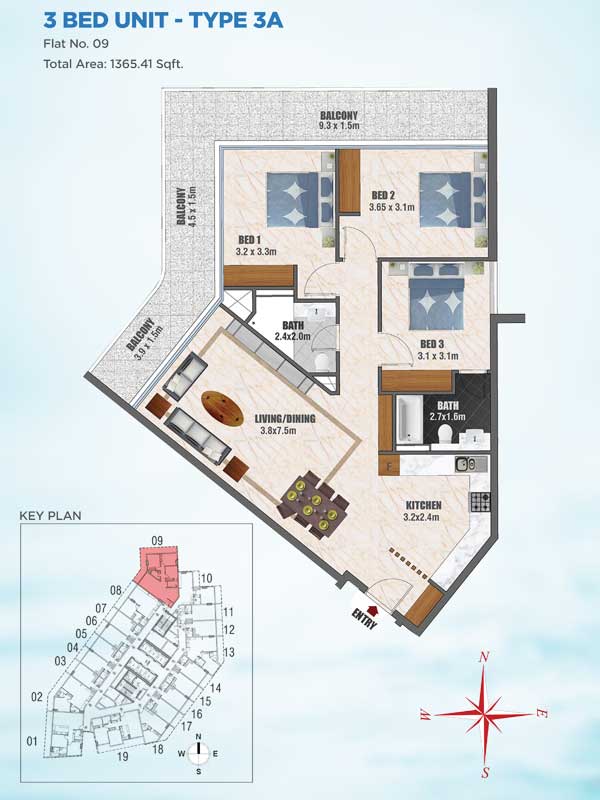 Bayz Apartments floor plan 4