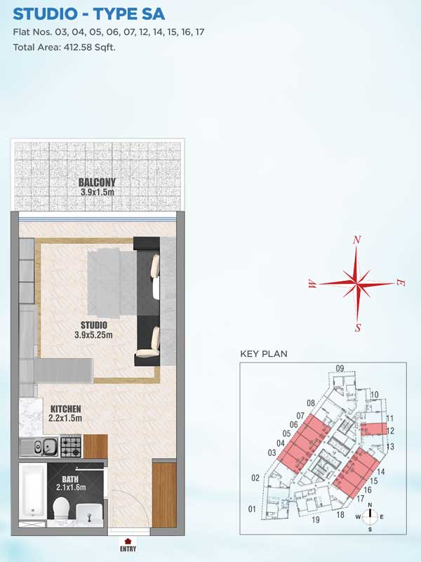 Bayz Apartments floor plan 1