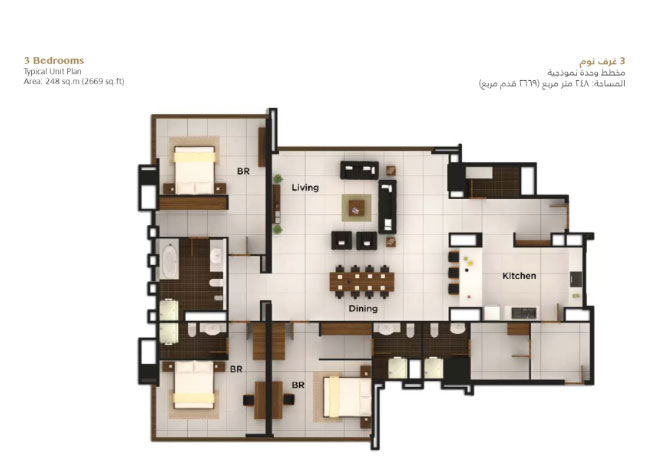 Al Durrah Tower floor plan 4