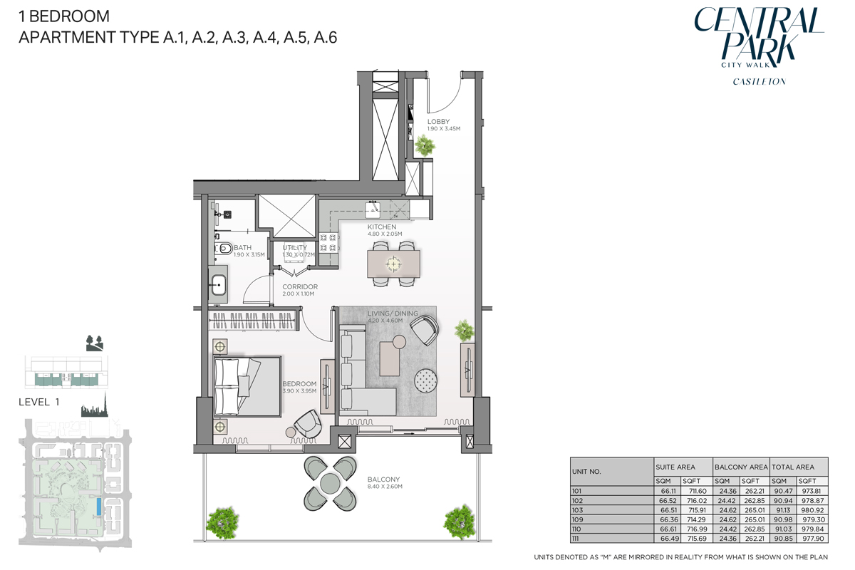 Castleton Central Park floor plan 1