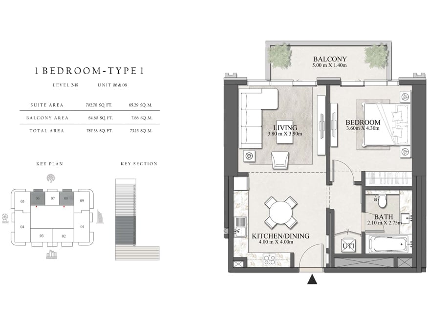 Emaar Beachgate floor plan 1