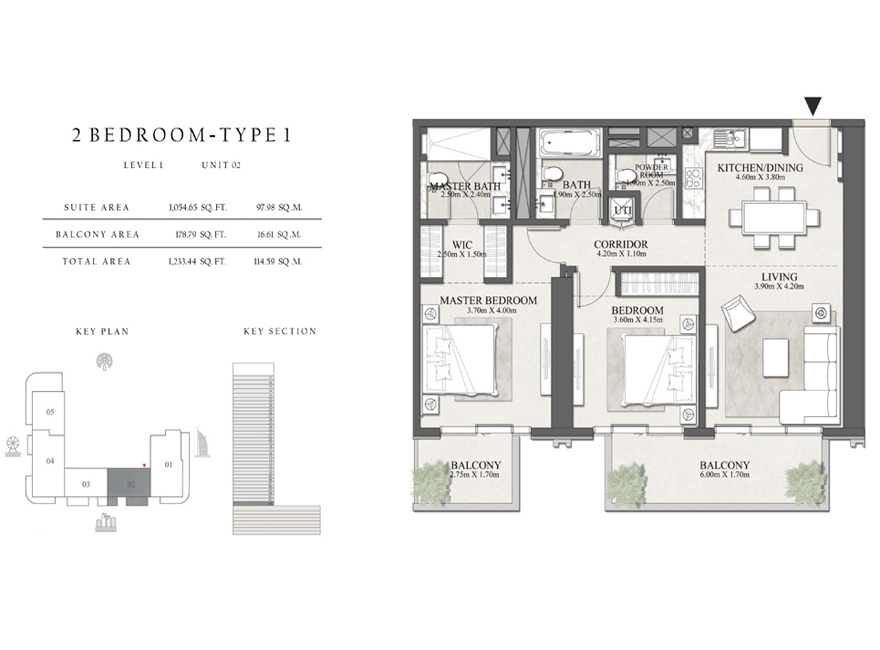 Emaar Beachgate floor plan 2