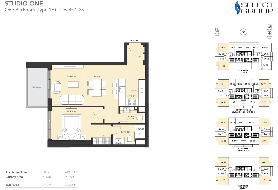 Studio One floor plan 3