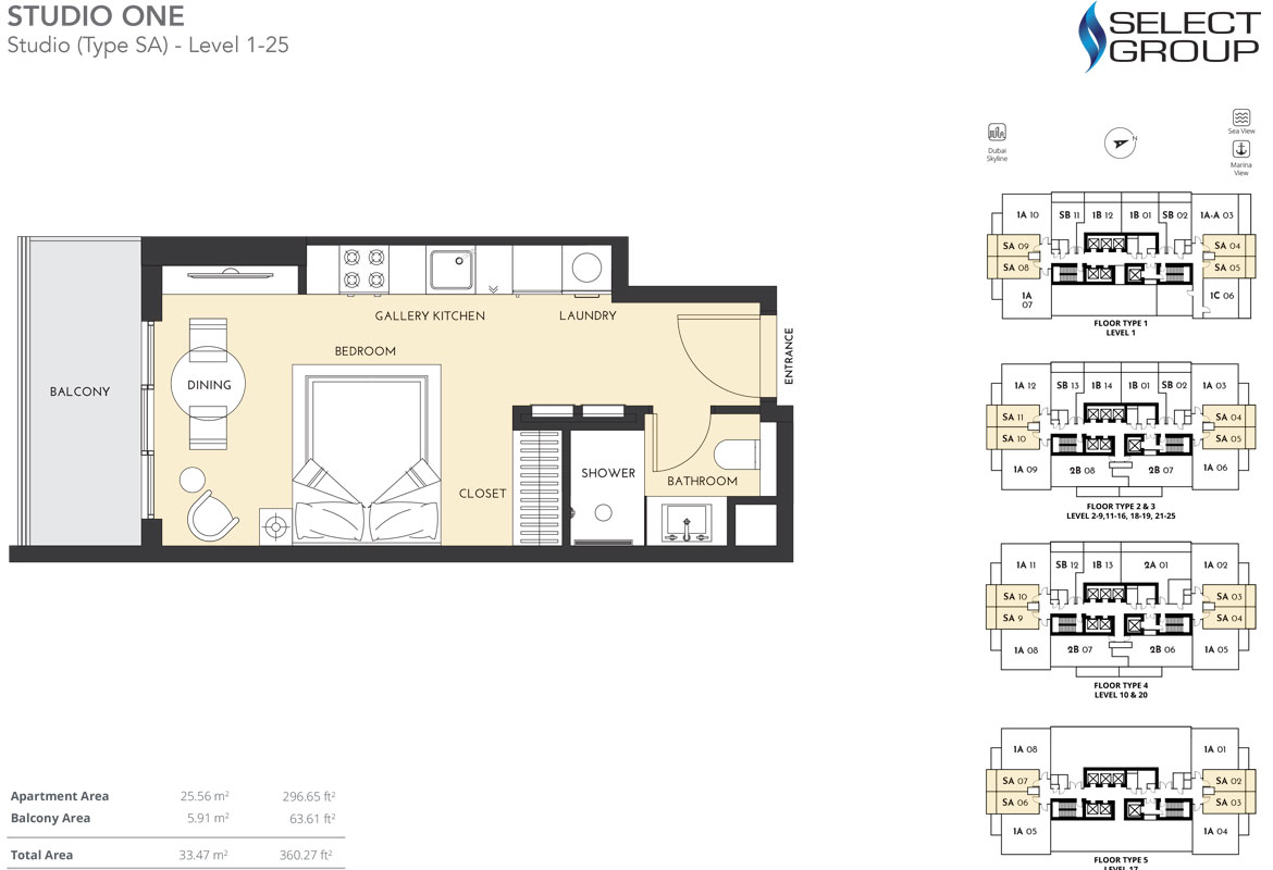 Studio One floor plan 1