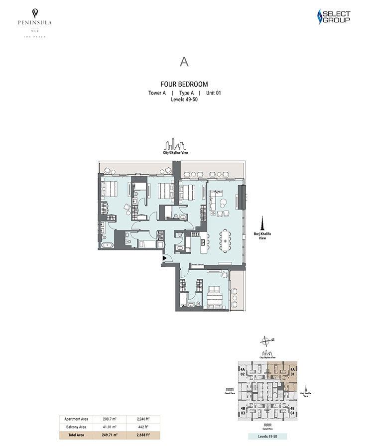 Peninsula Four floor plan 7