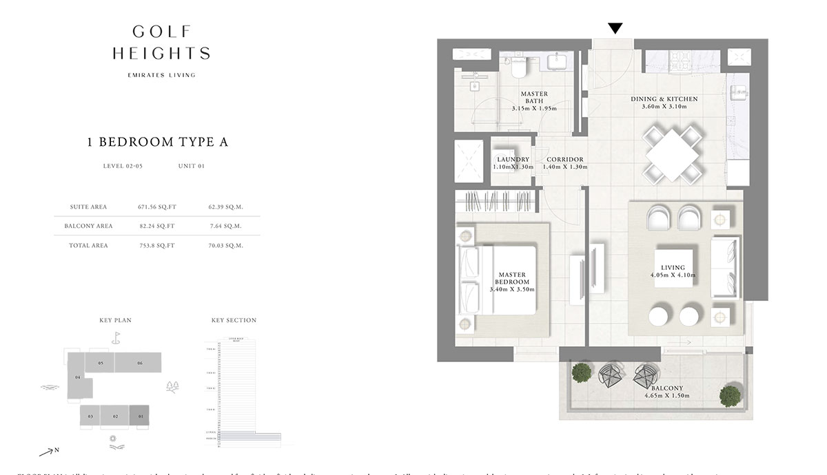 Emaar Golf Heights floor plan 1