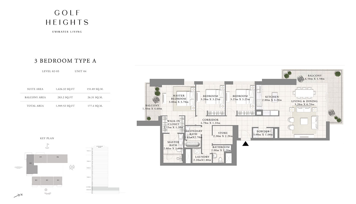 Emaar Golf Heights floor plan 3
