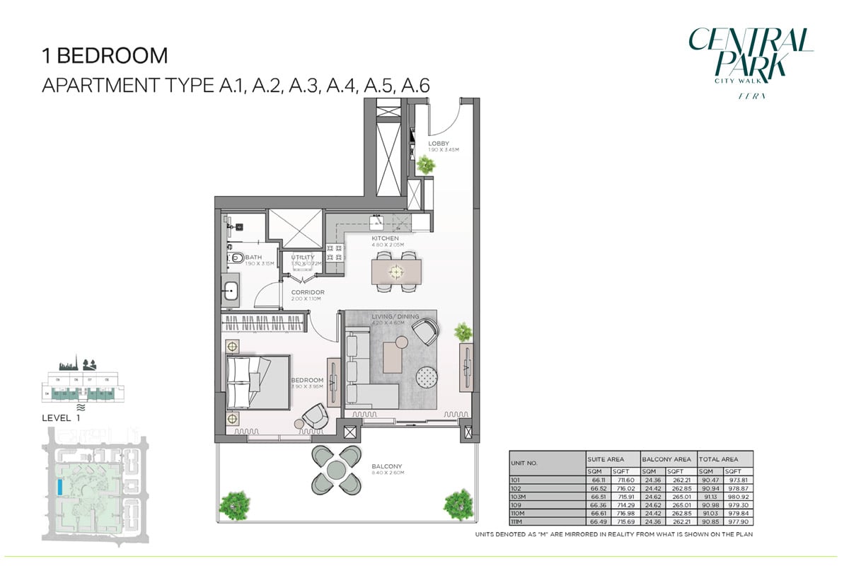 Fern Central Park floor plan 1