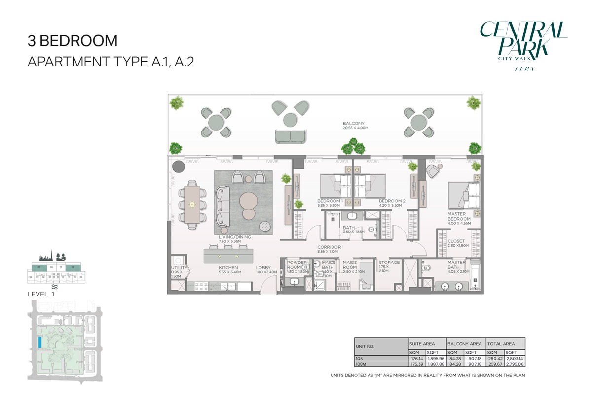 Fern Central Park floor plan 3