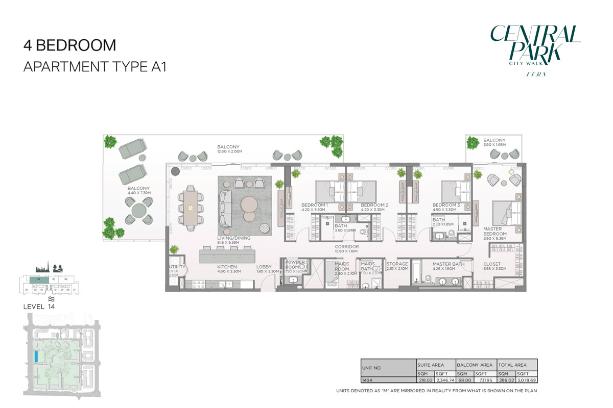 Fern Central Park floor plan 4