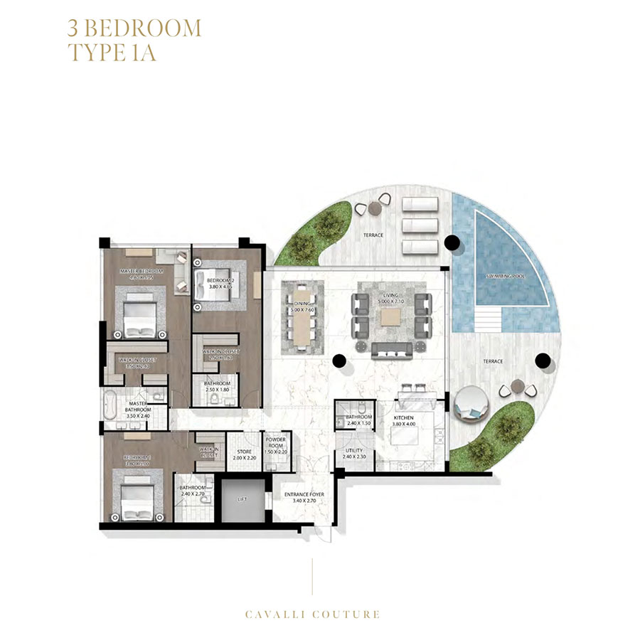 Damac Cavalli Couture floor plan 1