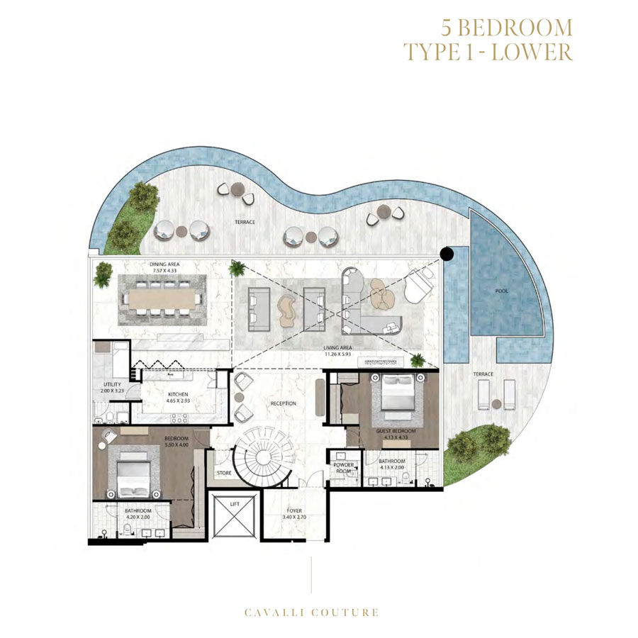 Damac Cavalli Couture floor plan 3