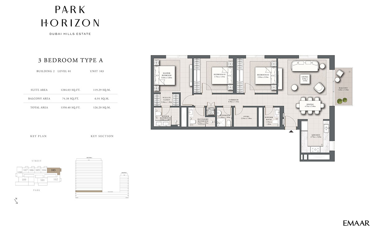 Emaar Park Horizon floor plan 3