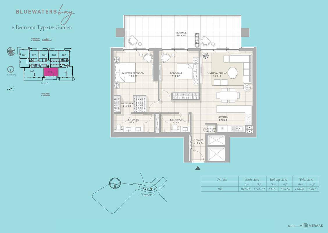 Meraas Bluewaters Bay floor plan 2