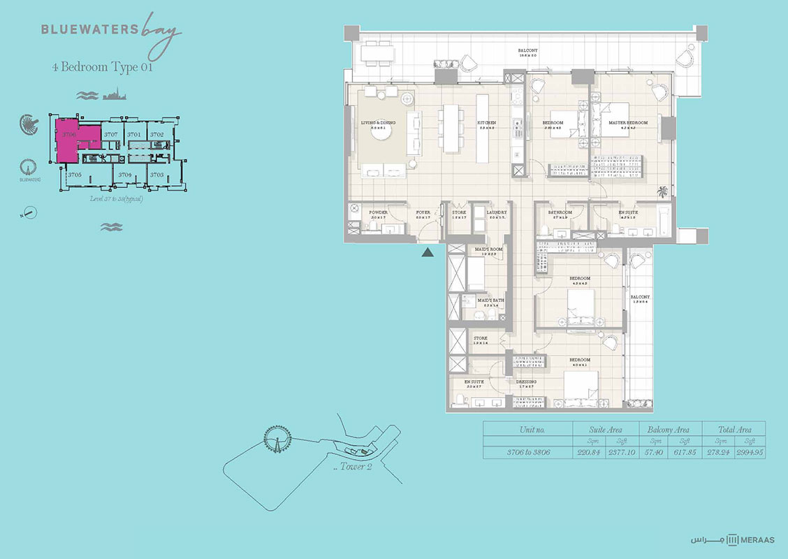 Meraas Bluewaters Bay floor plan 4