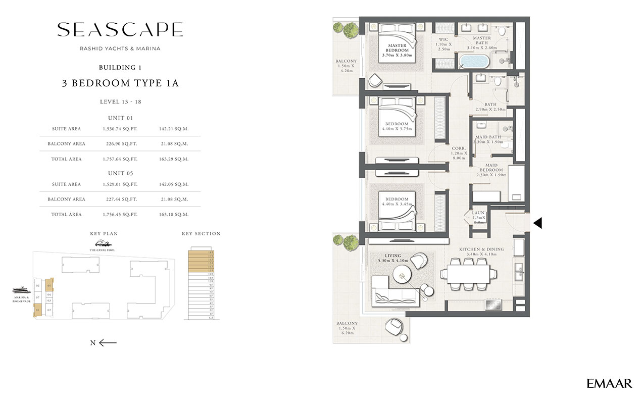 Seascape Mina Rashid floor plan 3
