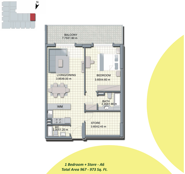 Alcove Apartments JVC floor plan 2
