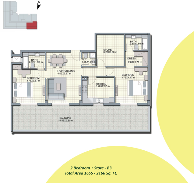 Alcove Apartments JVC floor plan 4