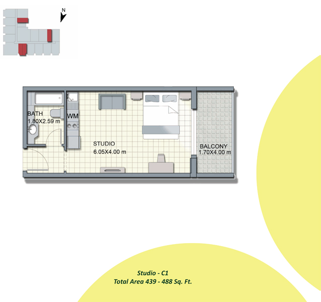 Alcove Apartments JVC floor plan 1