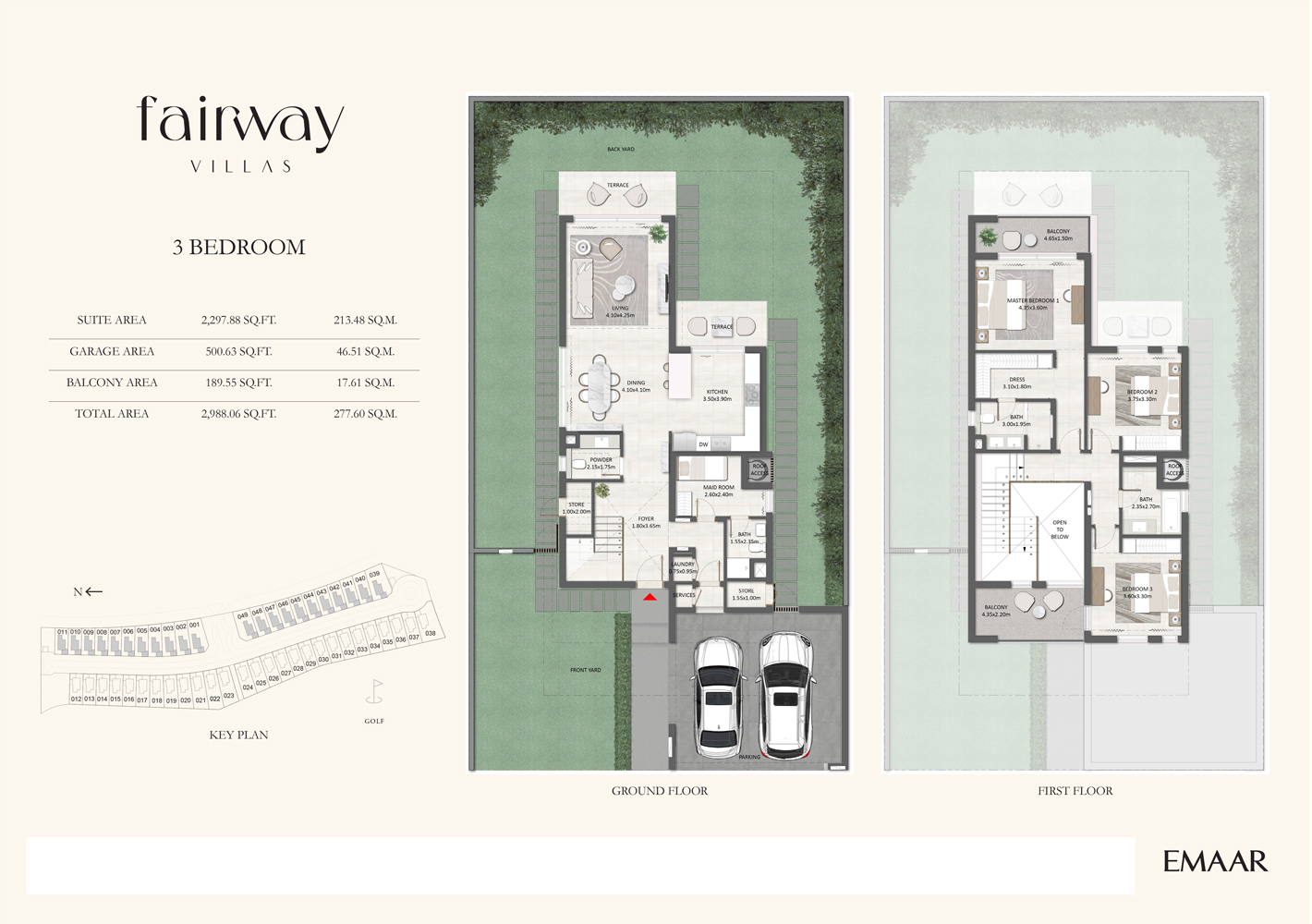 Fairway Villas at Emaar South floor plan 1