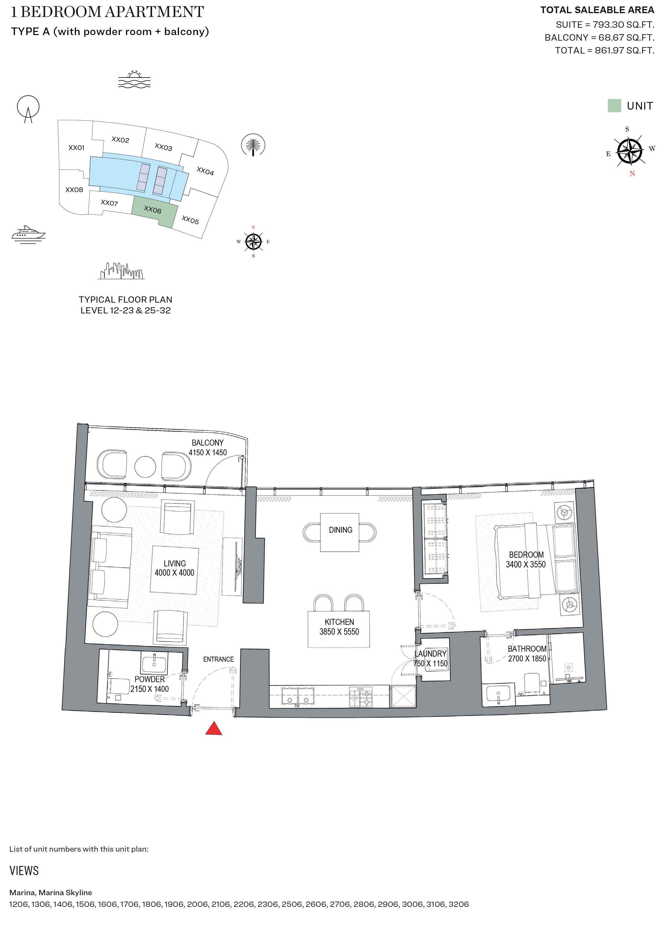 Sobha Seahaven floor plan 1