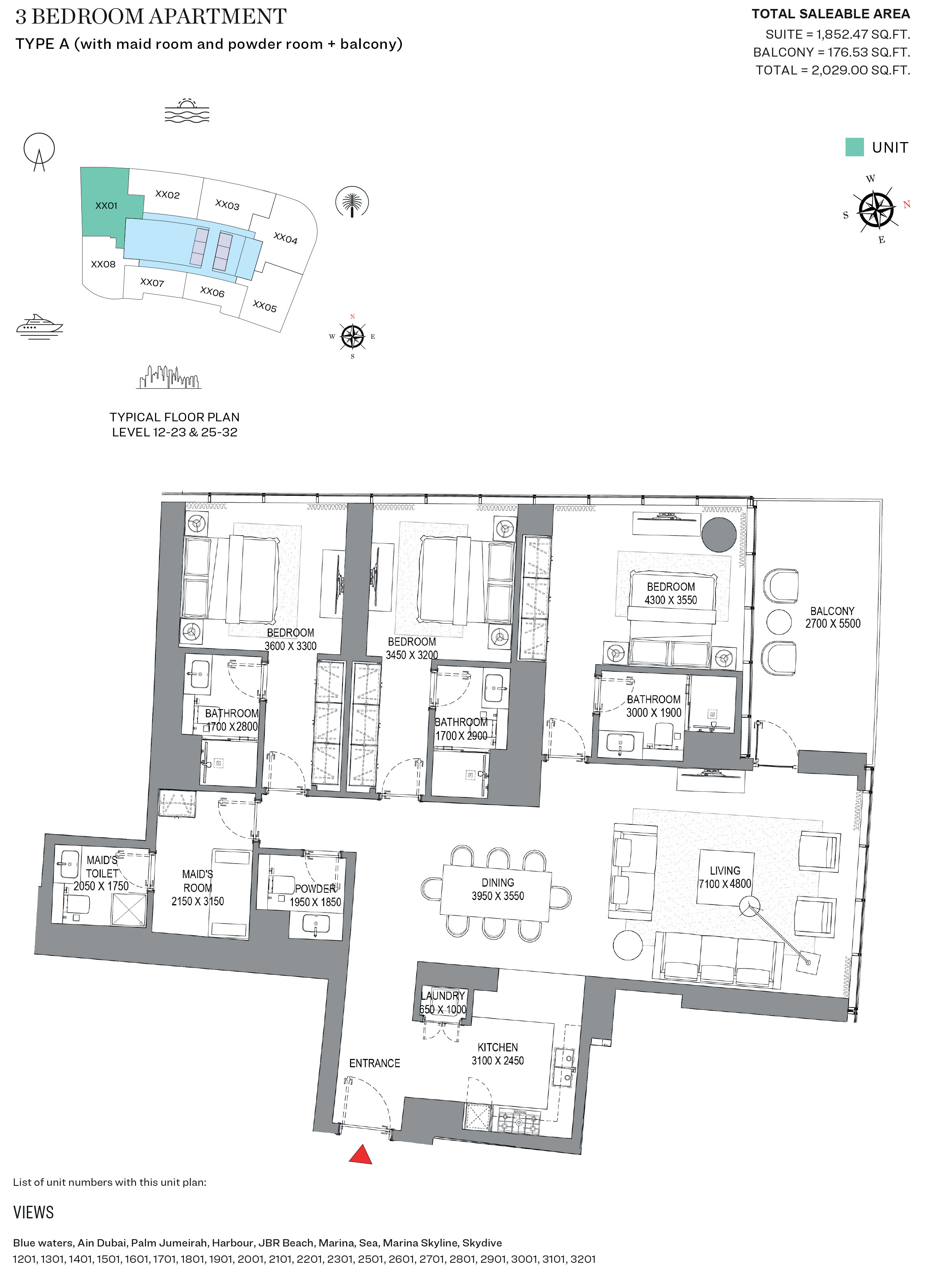 Sobha Seahaven floor plan 4