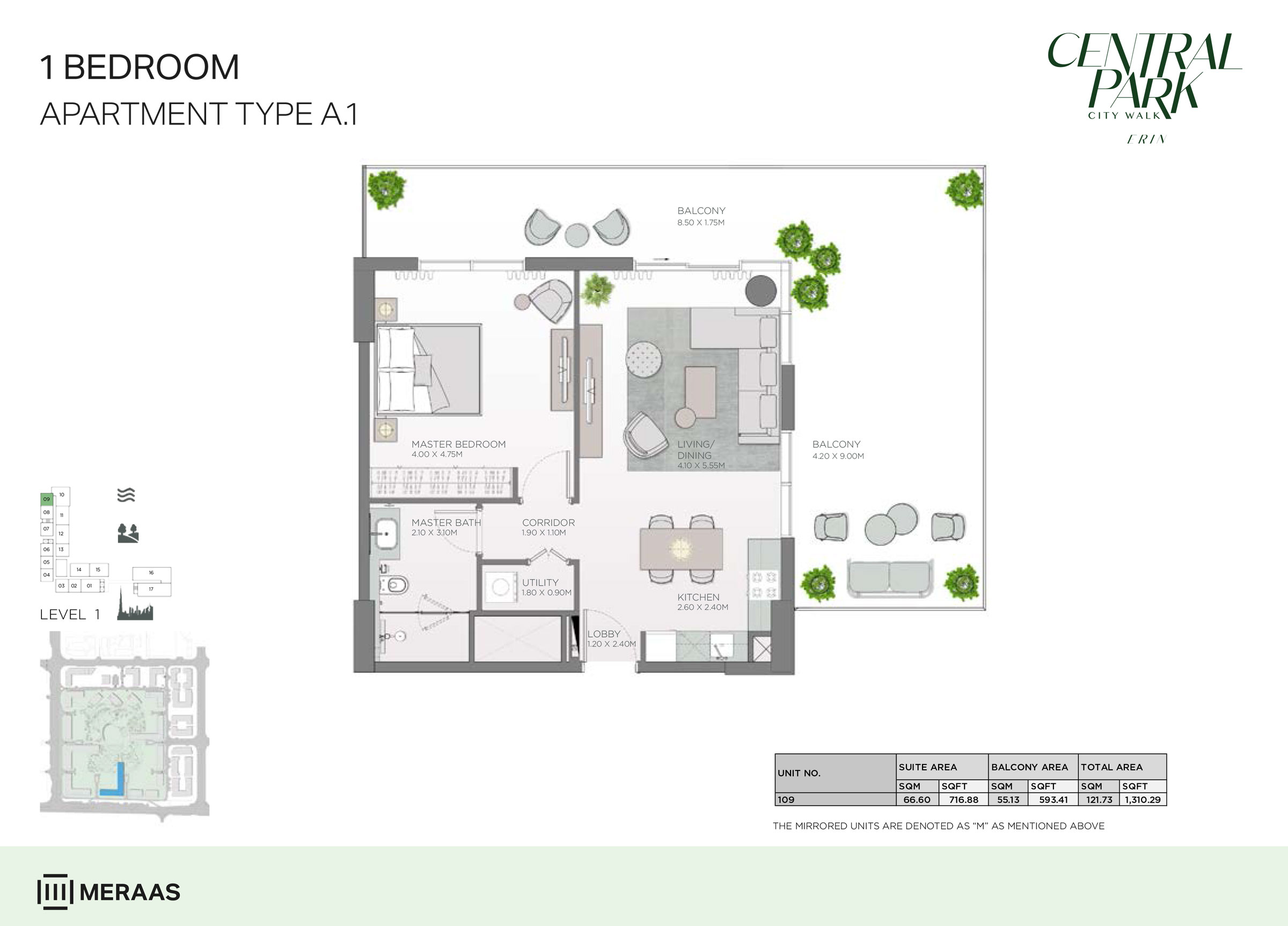 Erin Central Park floor plan 1
