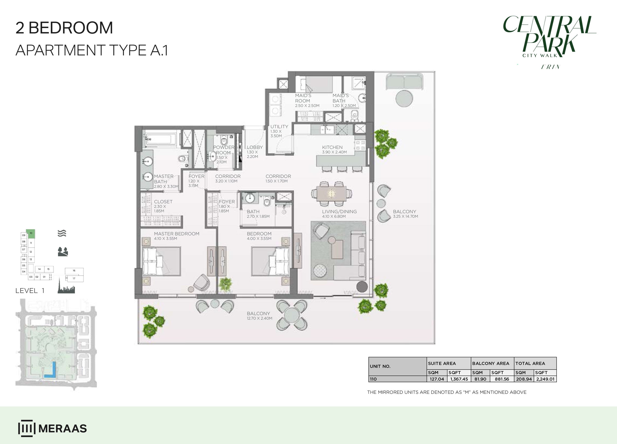Erin Central Park floor plan 2