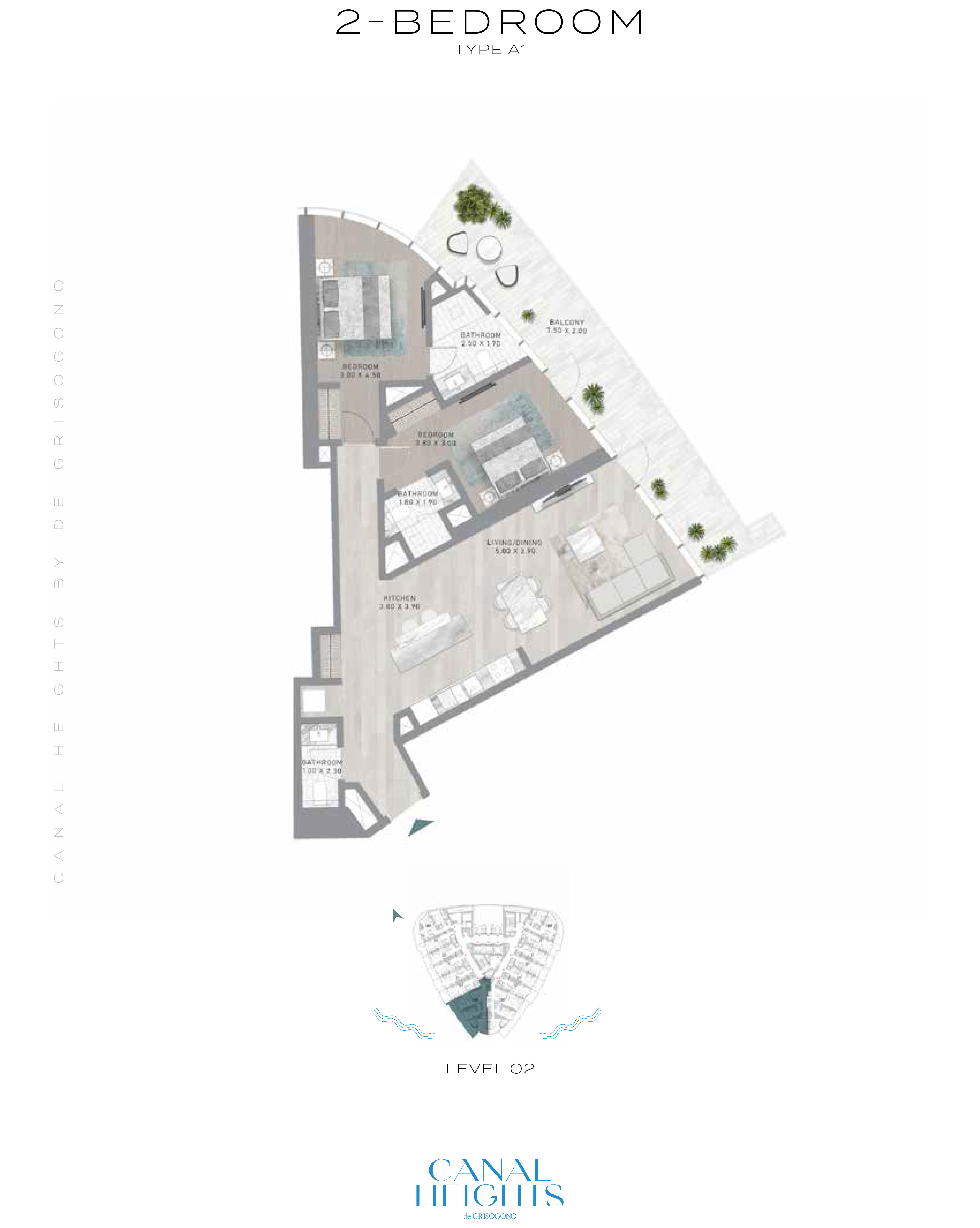 Damac Canal Heights floor plan 3