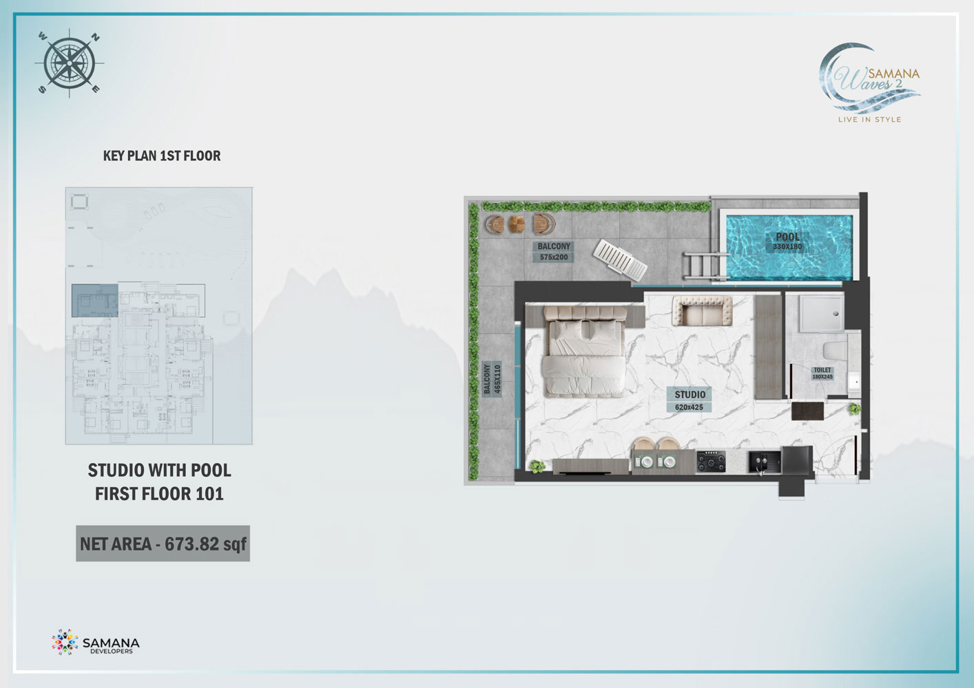 Samana Waves Phase 2 floor plan 1
