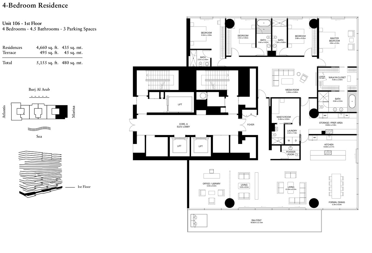 One Palm floor plan 3