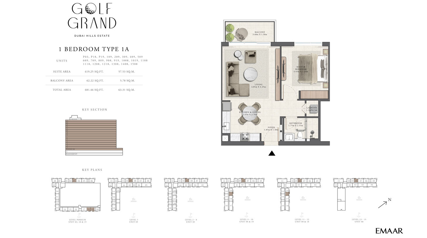 Emaar Golf Grand floor plan 1