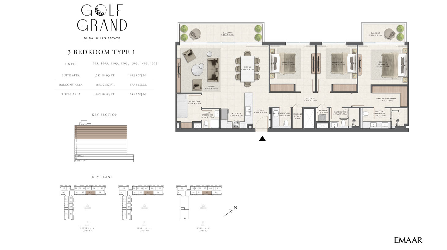 Emaar Golf Grand floor plan 3