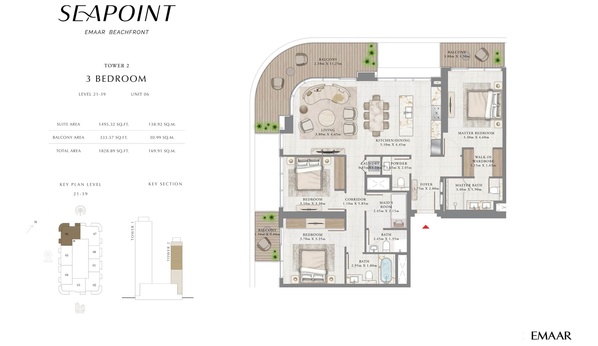 Seapoint Emaar Beachfront floor plan 3