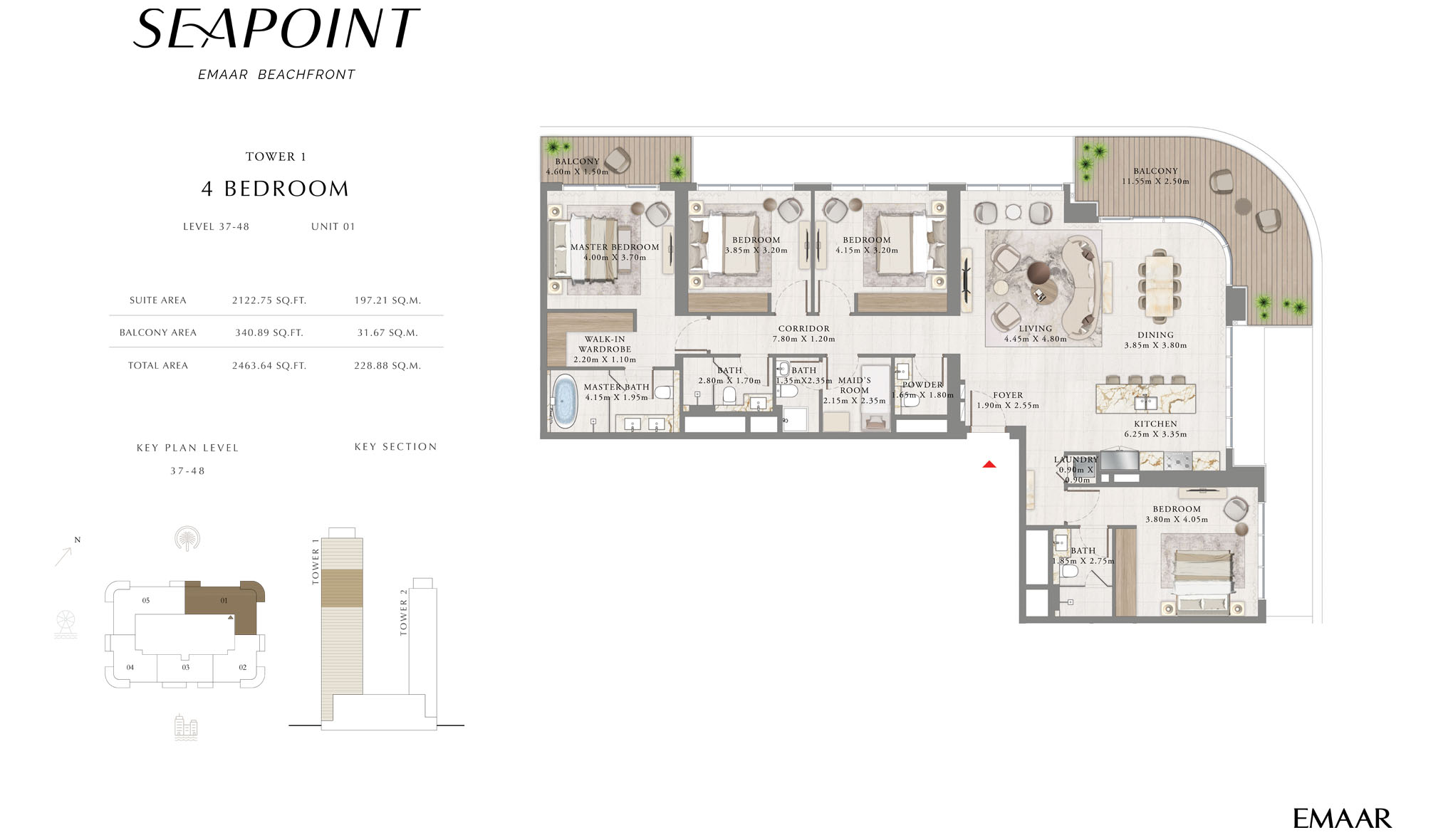 Seapoint Emaar Beachfront floor plan 4