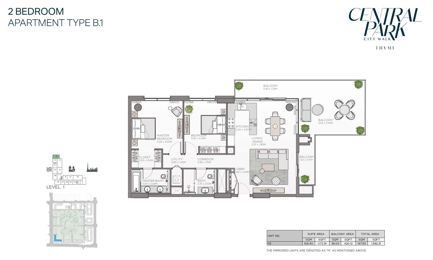 Thyme Central Park floor plan 2