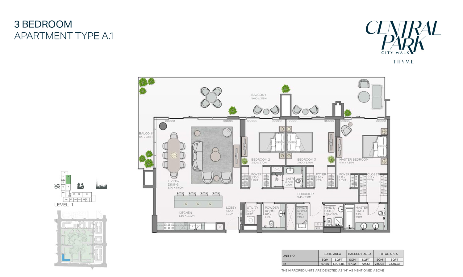 Thyme Central Park floor plan 3
