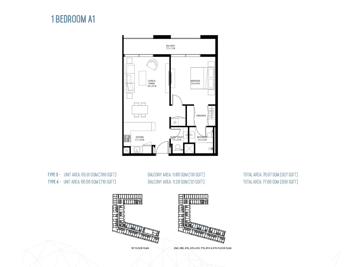 Rove Home Aljada floor plan 1
