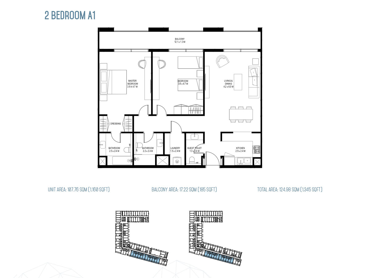 Rove Home Aljada floor plan 3