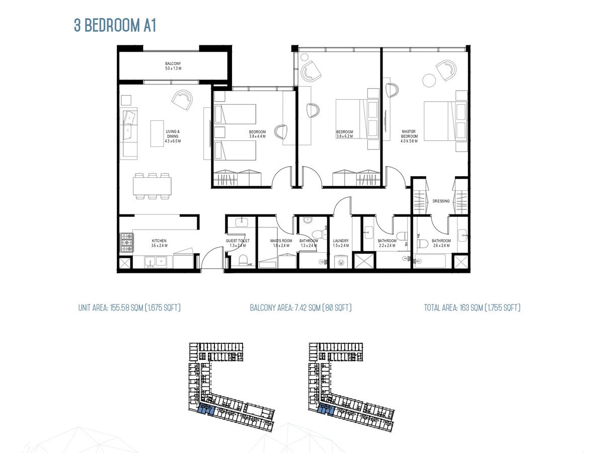 Rove Home Aljada floor plan 4