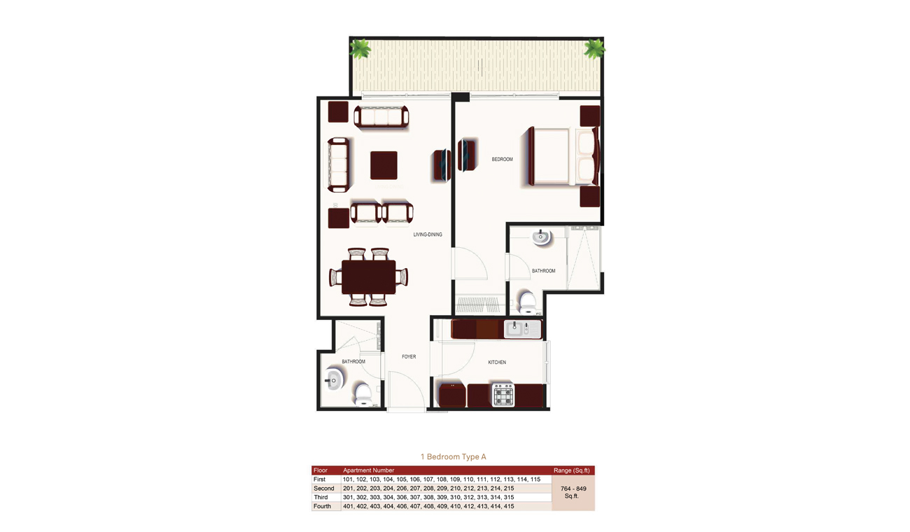 Prescott Prime Views Meydan floor plan 1
