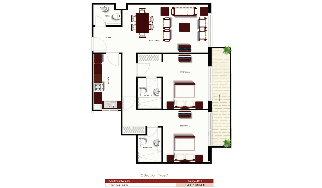 Prescott Prime Views Meydan floor plan 3