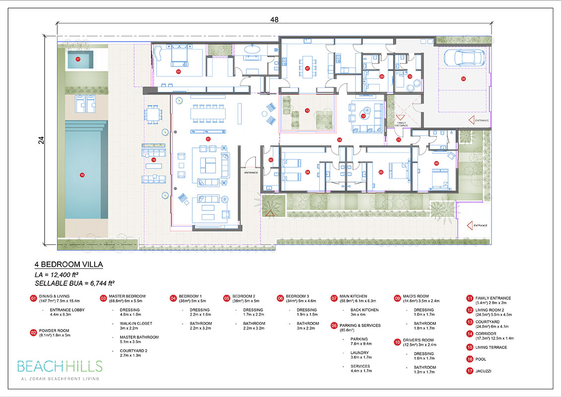 Beach Hills Villas floor plan 1